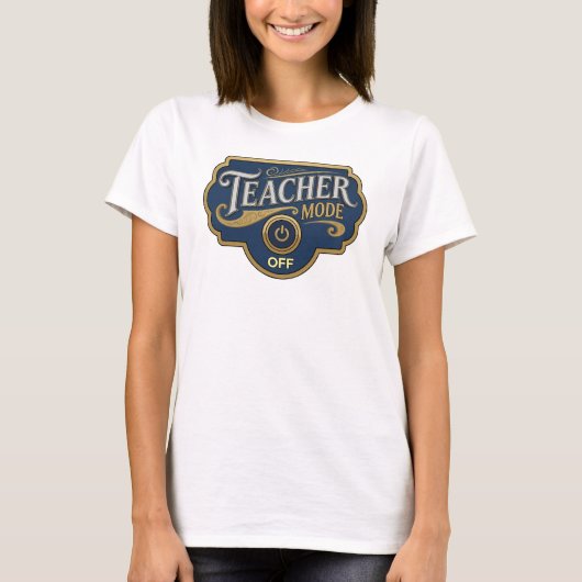 Levendige oranje TEACH MODE OFF maatshirt T-shirt (Voorkant)