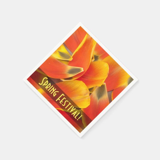 Levendige Oranje Tulip Petal foto op maat Servetten (Hoek)