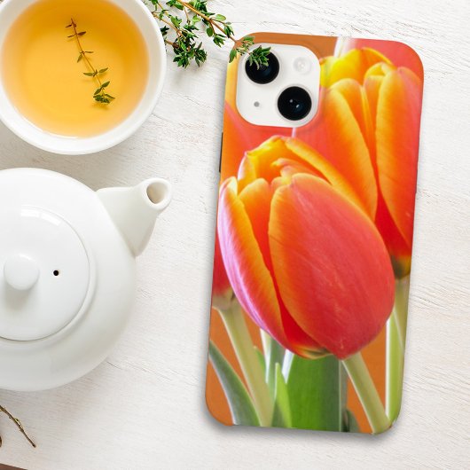 Levendige Oranje Tulp Flowers close-up foto Case-Mate iPhone Case