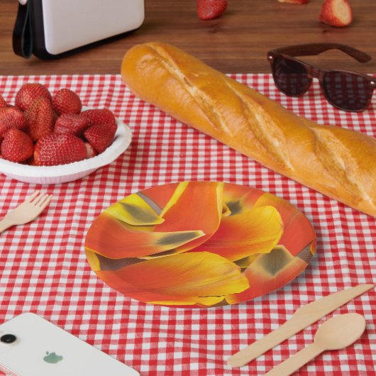 Levendige Oranje Tulp foto Papieren Bordje (Picknick)