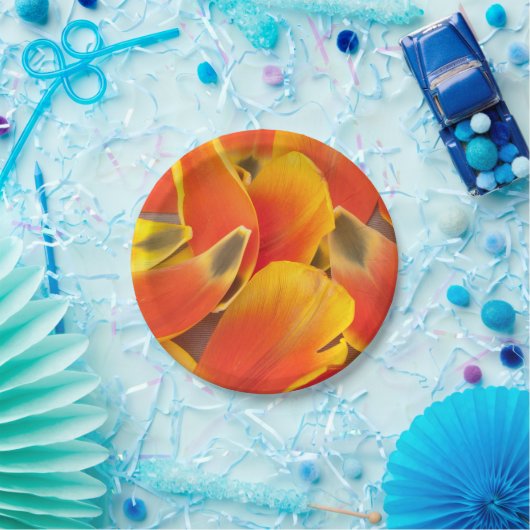 Levendige Oranje Tulp foto Papieren Bordje (Feest)