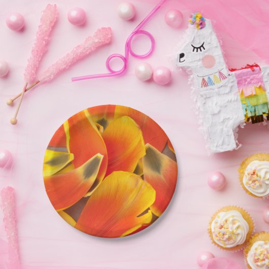 Levendige Oranje Tulp foto Papieren Bordje (Feest)