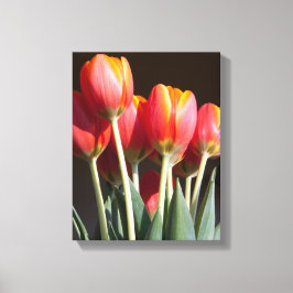 Levendige Oranje Tulpfoto Canvas Afdruk