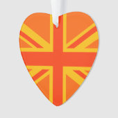 Levendige oranje Union Jack Britse vlag Sjaal Ornament (voorkant)