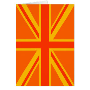 Levendige oranje Union Jack Britse vlag Zwaai