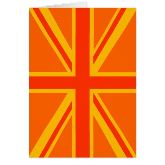 Levendige oranje Union Jack Britse vlag Zwaai (Voorkant)