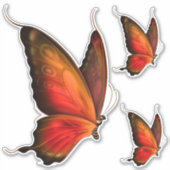 Levendige Oranje vlinder Custom-Cut Sticker Set (Voorkant)