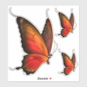 Levendige Oranje vlinder Custom-Cut Sticker Set (Vel)