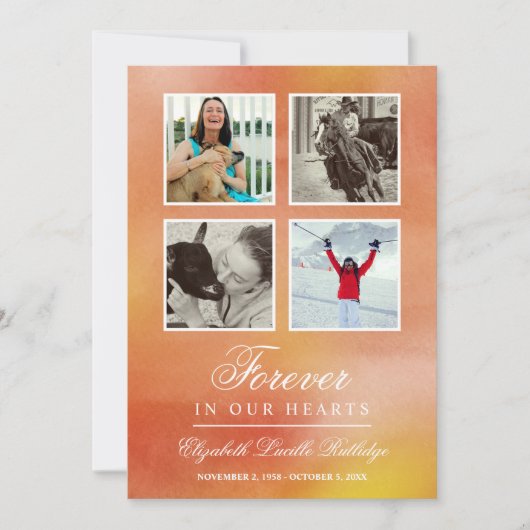 Levendige Oranje Waterverf - in ons hart Kaart (Voorkant)