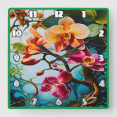 Levendige orchideeën bloeien in het tropische para vierkante klok (Voorkant)