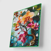 Levendige orchideeën bloeien in het tropische para vierkante klok (Hoek)