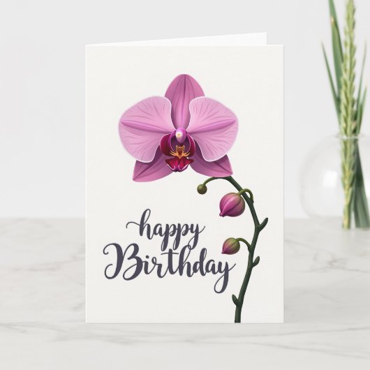 Levendige Orchideeënbloemblaad Kaart (Voorkant)