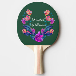 Levendige Orchideeënboeket personaliseren met naam Tafeltennisbatje