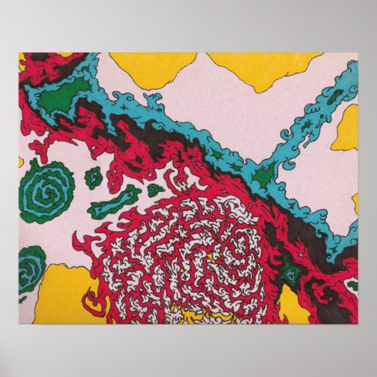 levendige organische psychedelische surrealisme poster (Voorkant)