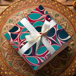 Levendige Organische Wervelkolk Ankara Afro-Amerik Cadeaupapier