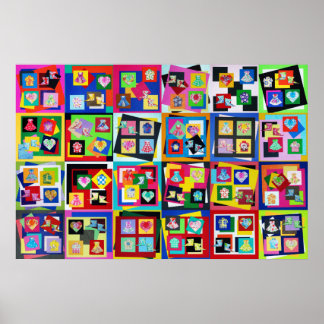 Levendige origami Art Originele Poster van 20 x 30