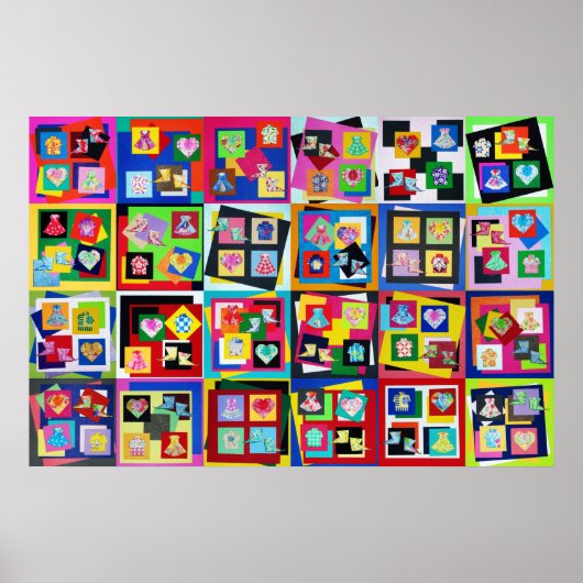 Levendige origami Art Originele Poster van 20 x 30 (Voorkant)
