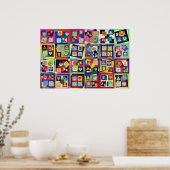 Levendige origami Art Originele Poster van 20 x 30 (Keuken)