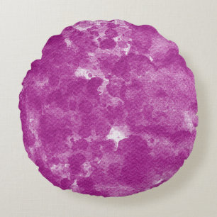 Levendige Orkidee Magenta Watercolor Kunst Rond Kussen