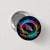 Levendige Ouroboros Draak Kunst Symbool Ronde Button 3,2 Cm (Voorkant /achterkant)