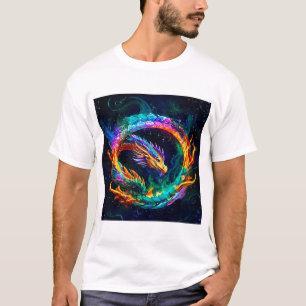 Levendige Ouroboros Draak Kunst Symbool T-shirt
