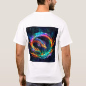 Levendige Ouroboros Draak Kunst Symbool T-shirt (Achterkant)