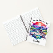 Levendige overdekte brug in New Hampshire bij zons Notitieboek (Binnen)