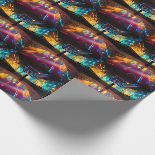 Levendige overwinning basketbal cadeaupapier (Hoek)