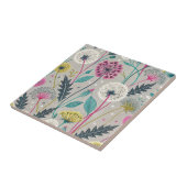 Levendige paardenbloem en gebladerte naadloos patr tegeltje (Zijkant)