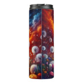 Levendige paardenbloem veld kosmische zonsondergan thermosbeker (Achterkant)