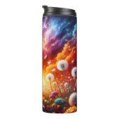 Levendige paardenbloem veld kosmische zonsondergan thermosbeker (Geroteerd rechts)