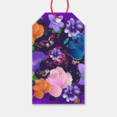 Levendige Paarse Abstracte Floral Gift Labels/10 p Cadeaulabel (Achterkant)