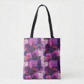 Levendige Paarse Abstracte Gepersonaliseerde Boods Tote Bag (Voorkant)