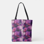 Levendige Paarse Abstracte gepersonaliseerde Canva Tote Bag (Achterkant)