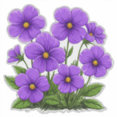 Levendige Paarse Anemoon Bloemen Sticker (Voorkant)