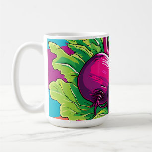 Levendige Paarse Bieten Pop Art Koffiemok