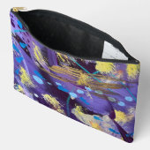 Levendige, paarse, blauwe en gouden abstracte kuns etui (Open)