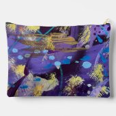 Levendige, paarse, blauwe en gouden abstracte kuns etui (Achterkant)