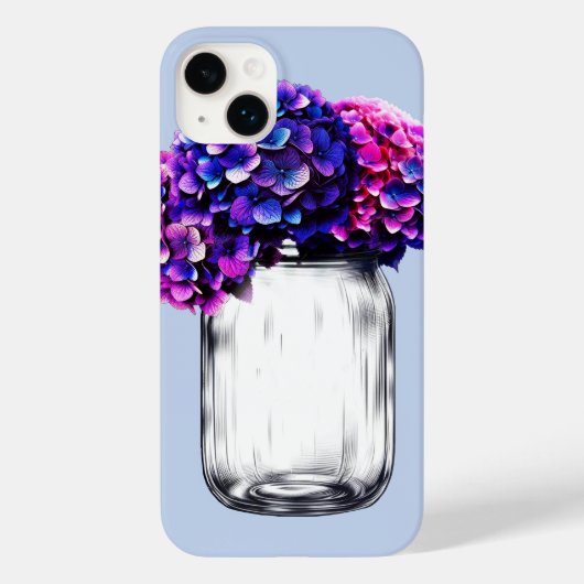 Levendige Paarse Blauwe Roze Hortensia Bloem Case-Mate iPhone Case (Achterkant)
