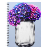 Levendige Paarse Blauwe Roze Hortensia Bloemen Notitieboek (Voorkant)
