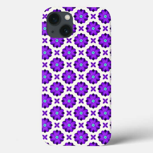 Levendige paarse bloemen en bladmotieven Case-Mate iPhone case (Achterkant)