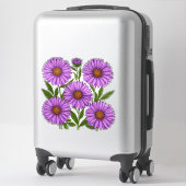 Levendige Paarse Chrysanthemum Boeket Sticker (Koffer)