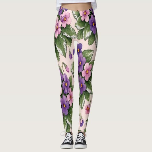 Levendige paarse damesleggings leggings (Voorkant)