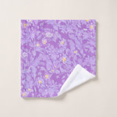 Levendige Paarse en gele bloemen Bad Handdoek (Wasdoekje)