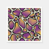 Levendige Paarse & Gouden Koe Print Patroon Decoup Servet (Voorkant)