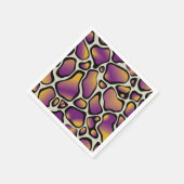 Levendige Paarse & Gouden Koe Print Patroon Decoup Servet (Hoek)