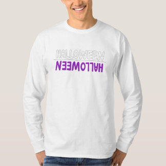 Levendige Paarse Halloween grillige tekst voelen T-shirt