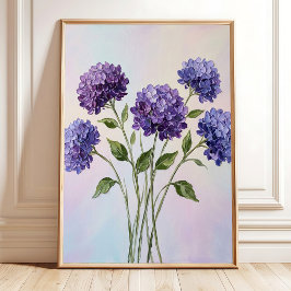 Levendige Paarse Hortensia Canvasprint - Klaar om Poster