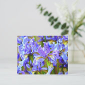 Levendige Paarse Irises in mei Briefkaart (Staand voorkant)