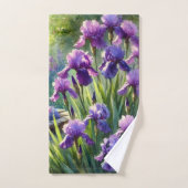 Levendige Paarse Irissen Bloem Bad Handdoek (Handdoek)